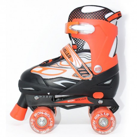 Patines 3 en 1 Iron Roller Naranja Talla 21 a la 24 - Envío Gratuito
