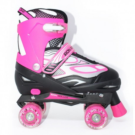 Patines 3 en 1 Iron Roller Rosa Talla 17 a la 21 - Envío Gratuito