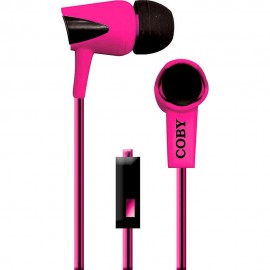 Audífonos Internos Con Micrófono Cable Doble Color Coby Rosa CVE 122 PNK - Envío Gratuito