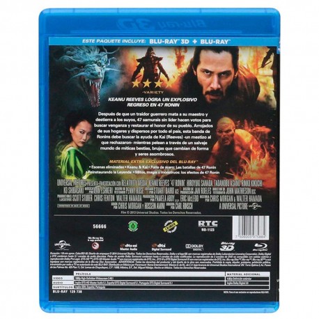 BLURAY 3D 47 Ronin La Leyenda Del Samurai - Envío Gratuito