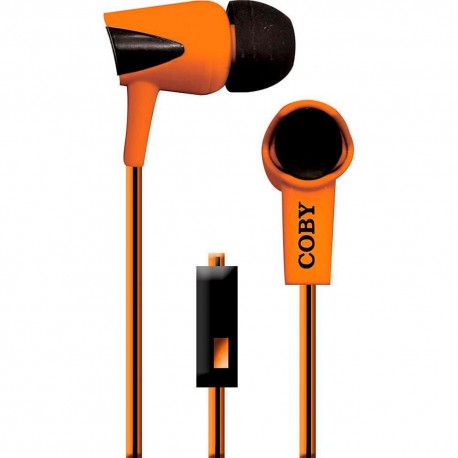 Audífonos Internos Con Micrófono Cable Doble Color Coby Naranja CVE 122 ORG - Envío Gratuito