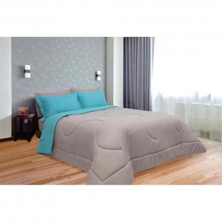 Spring Air Edredón Colors Matrimonial Queen Size Turquesa Gris - Envío Gratuito