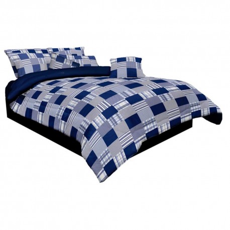 Coordinado de Cama Matrimonial OGGI Azul - Envío Gratuito