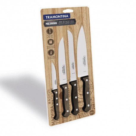 Juego de Cuchillos Tramontina Polywood 4 pzs - Envío Gratuito