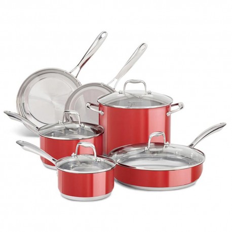 KitchenAid Bateria 10 Pzs KCSS10ER Rojo - Envío Gratuito