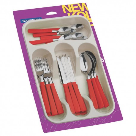Tramontina Set de Cubiertos de 25 Piezas Rojo - Envío Gratuito