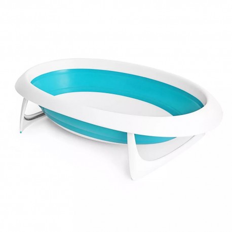 Bañera Colapsable de 2 Posiciones Azul Blanco - Envío Gratuito