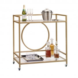 Mesa de Bar con Ruedas Sauder Int Lux Dorado - Envío Gratuito