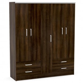 Ropero Politorno 5 Puertas y 4 Cajones Tabaco - Envío Gratuito