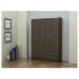 Ropero Politorno 4 Puertas y 2 Cajones Tabaco - Envío Gratuito