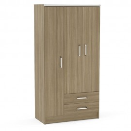Ropero Politorno 3 Puertas y 2 Cajones Castaño - Envío Gratuito