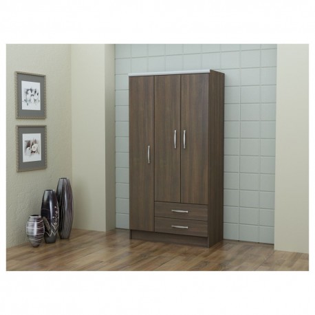 Ropero Politorno 3 Puertas y 2 Cajones Tabaco - Envío Gratuito