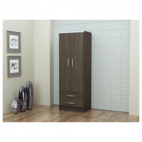 Ropero Politorno 2 Puertas y 2 Cajones Tabaco - Envío Gratuito