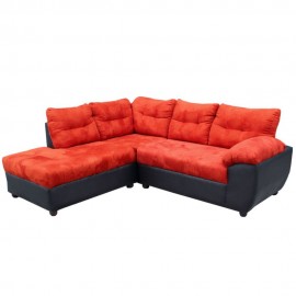 Sala Esquinera Satin 2 Piezas  Café  Anaranjado - Envío Gratuito