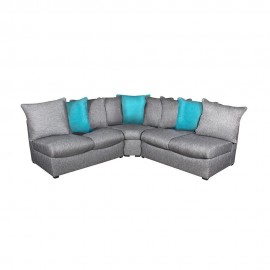 Sala Esquinera Grey Gris con Azul 3 pzs - Envío Gratuito