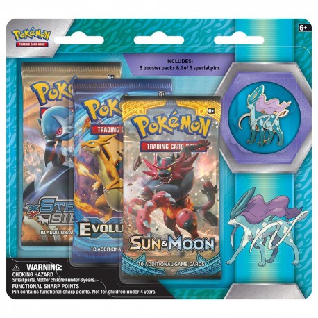Pokemon Collectors Pin 3pack Legendary Beasts Suicune - Envío Gratuito
