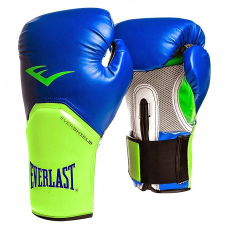 Guantes de Entrenamiento Everlast Elite Azul con Verde 12 oz - Envío Gratuito