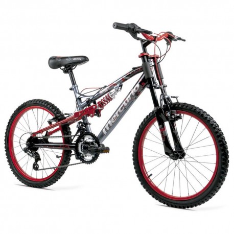 Bicicleta Infantil 20 Pulgadas 4MOTION ALUMINIO Gris-Roja Cambio y  Suspensión Aluminio